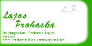 lajos prohaska business card